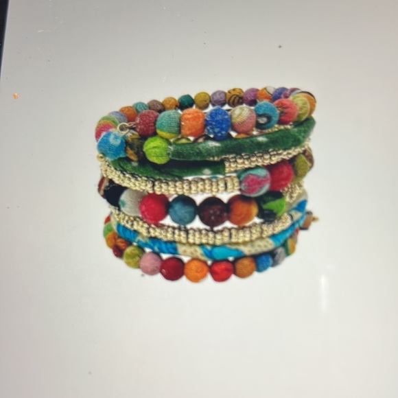 Towering Kantha Wrap Bracelet - Picture 3 of 4
